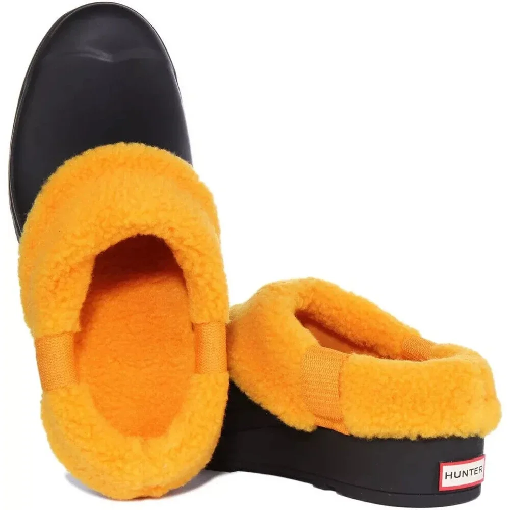 Hunter Play WFF1000RSP-BNN Clogs Women's 6 Black Orange Sherpa Insulated KHD709